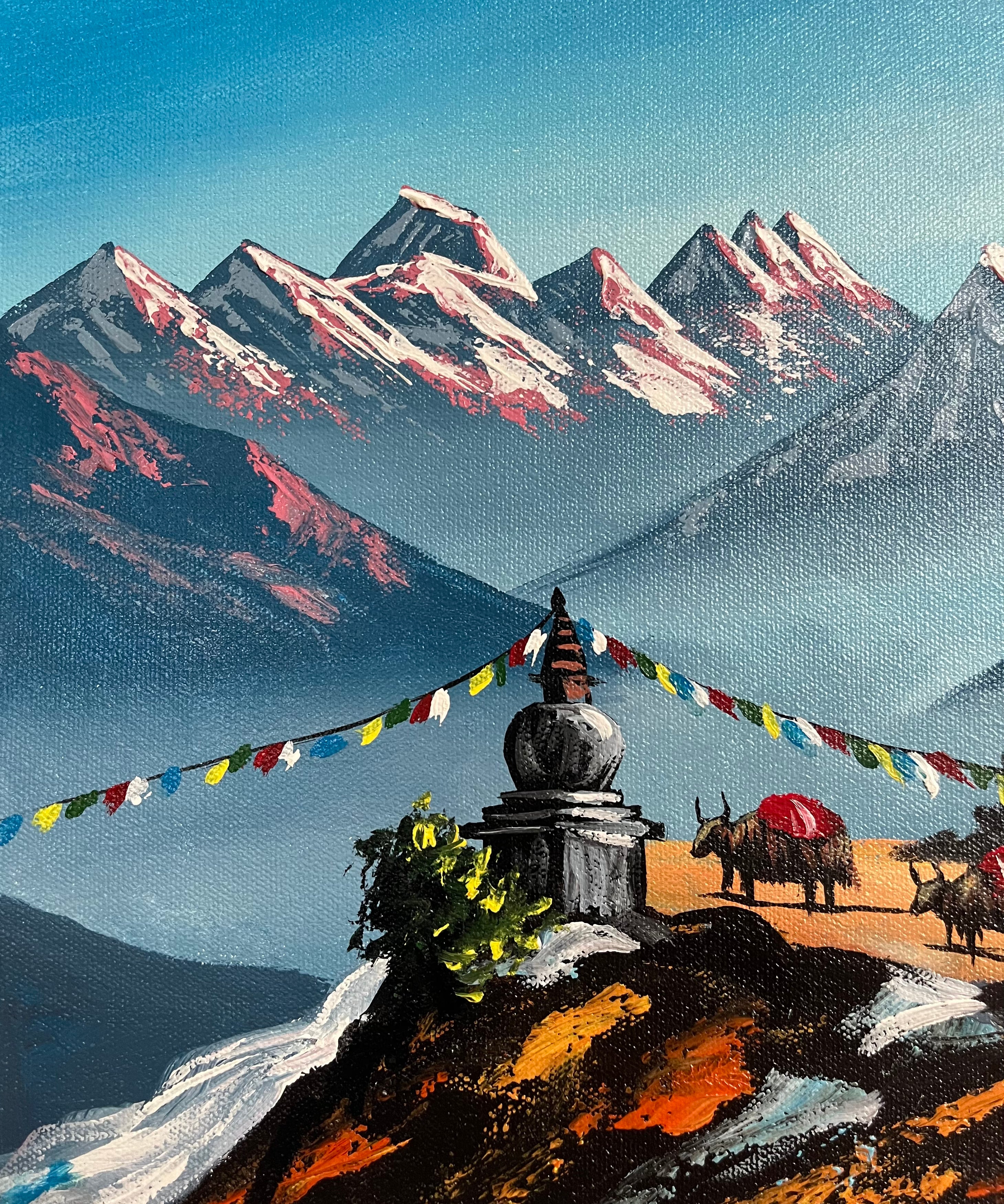 Mount Ama Dablam & Mount Everest Oil Painting