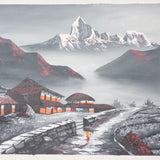 Oil Painting of Ama Dablam - Tibetan Art