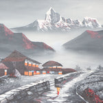 Oil Painting of Ama Dablam - Tibetan Art