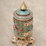 Turquoise & Coral Vajra Prayer Wheel 
