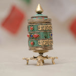 Turquoise & Coral Vajra Prayer Wheel