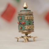 Turquoise & Coral Vajra Prayer Wheel