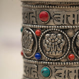 Gemstone Mantra Prayer Wheel for prayer and meditation.