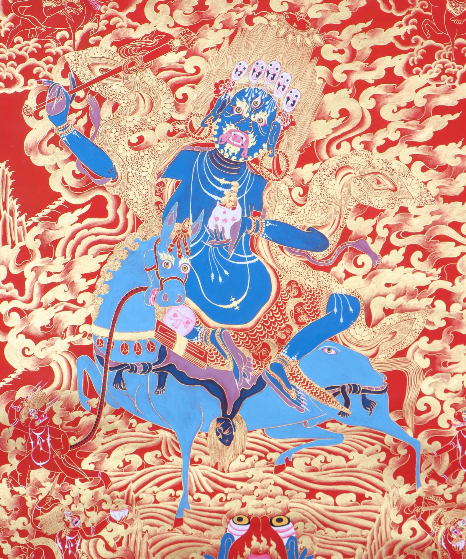 Palden Lhamo Thangka Painting for spirituality.