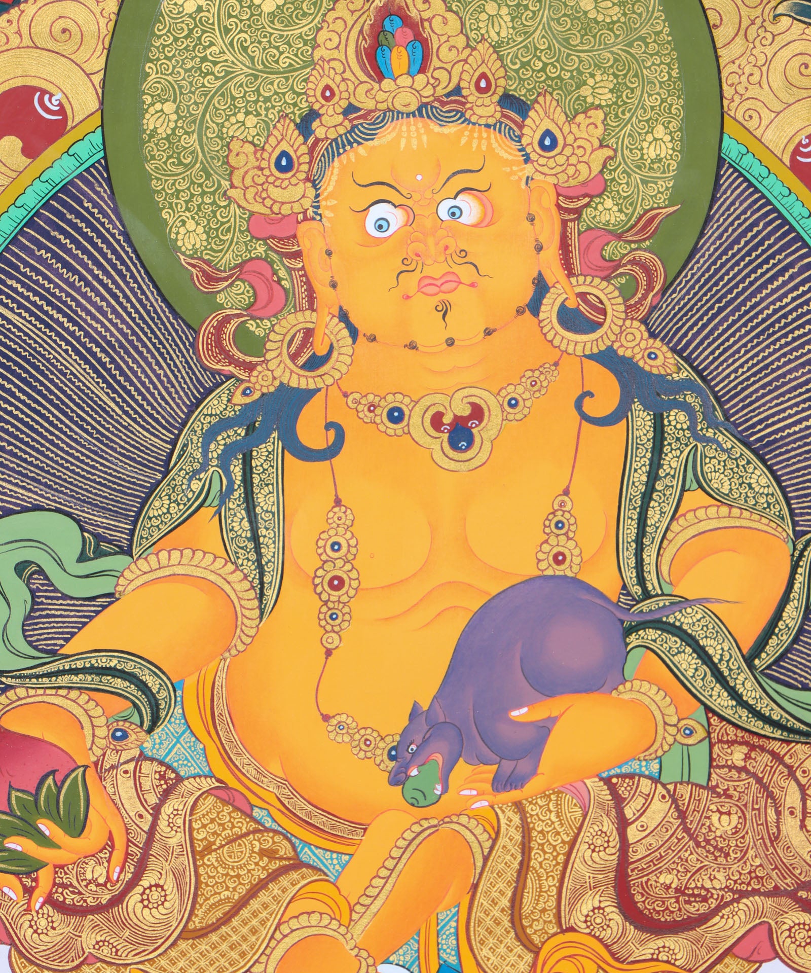 Pancha Kuber Thangka Painting for wealth and preposperity.