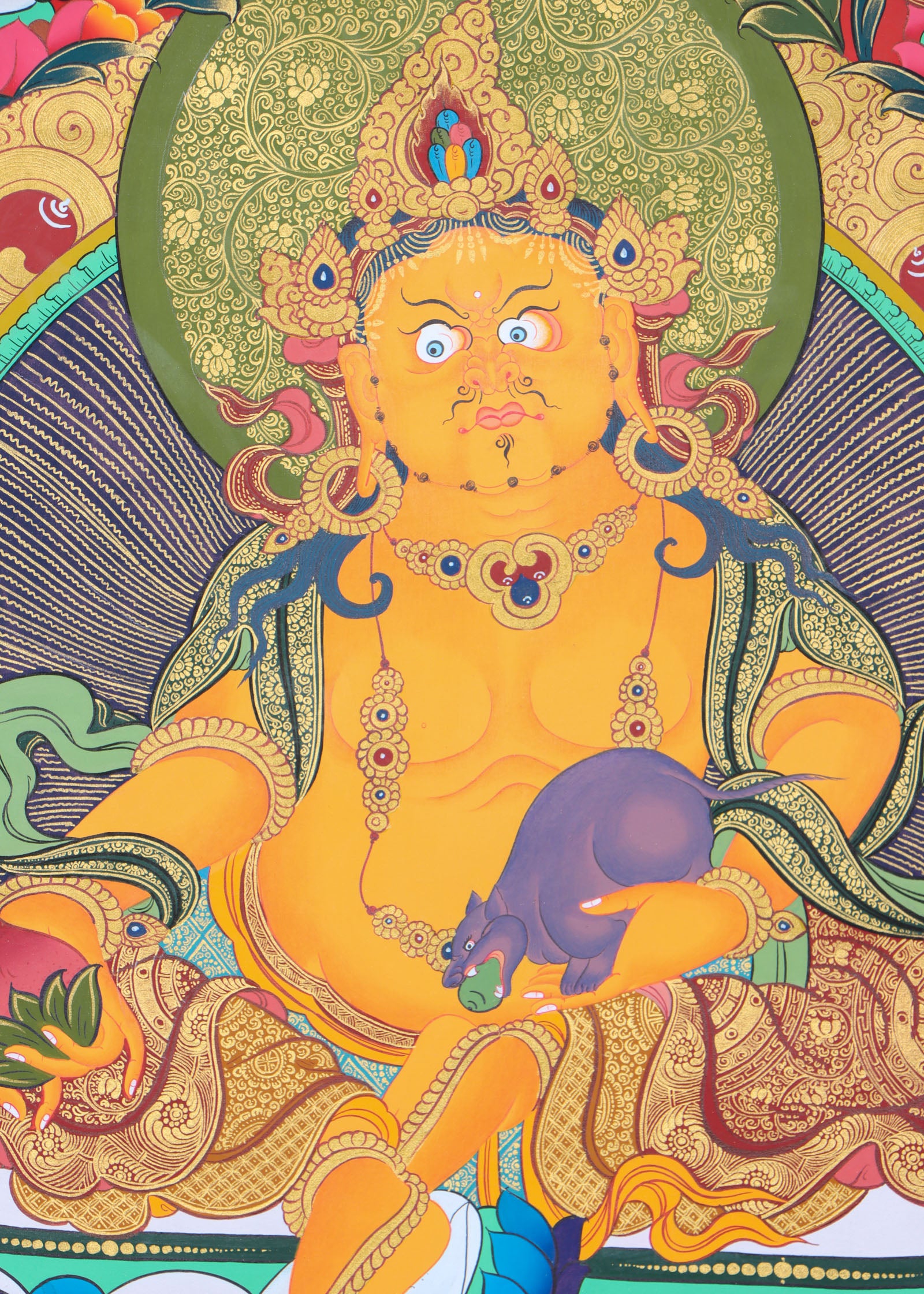 Pancha Kuber Thangka Painting for wealth and preposperity.
