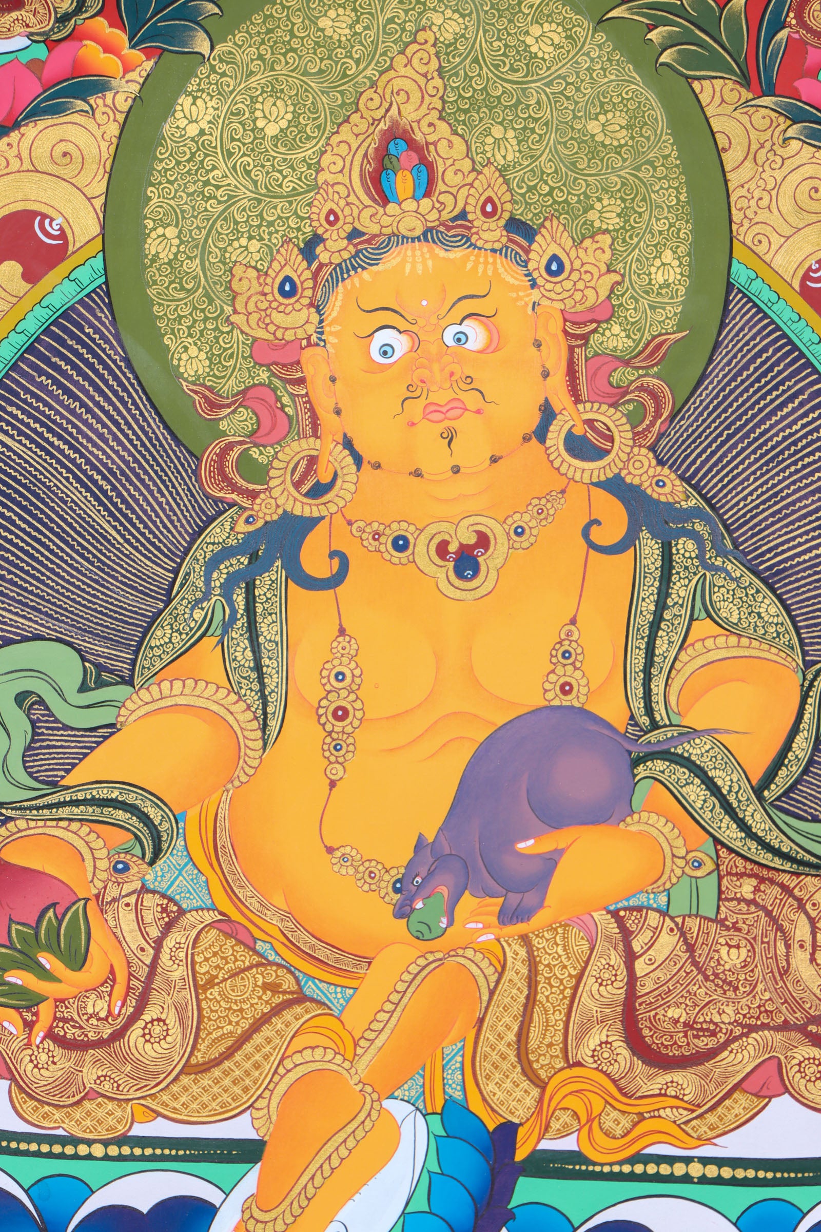 Pancha Kuber Thangka Painting for wealth and preposperity.