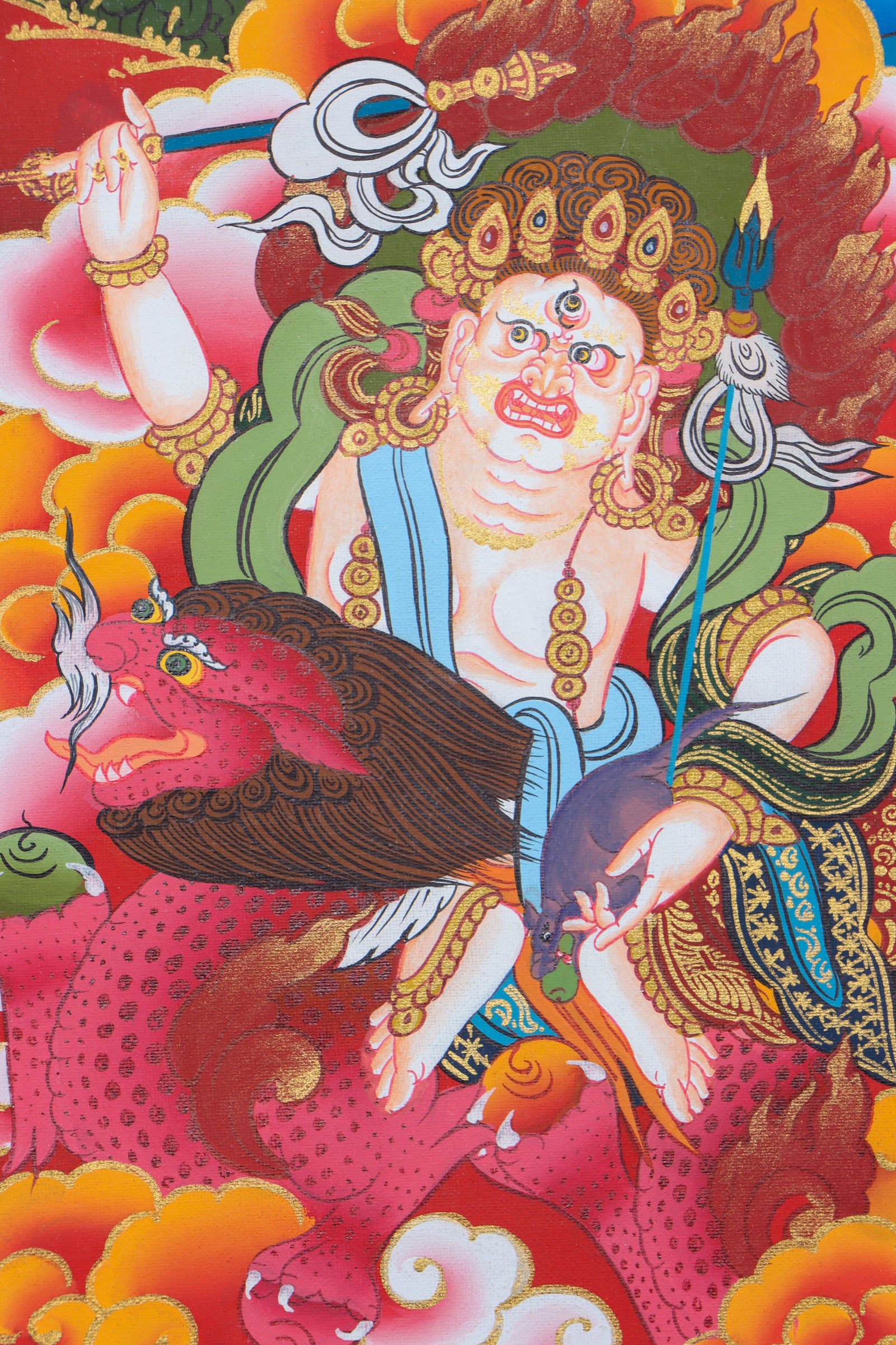 Pancha Kuber Thangka Painting for wealth and preposperity.