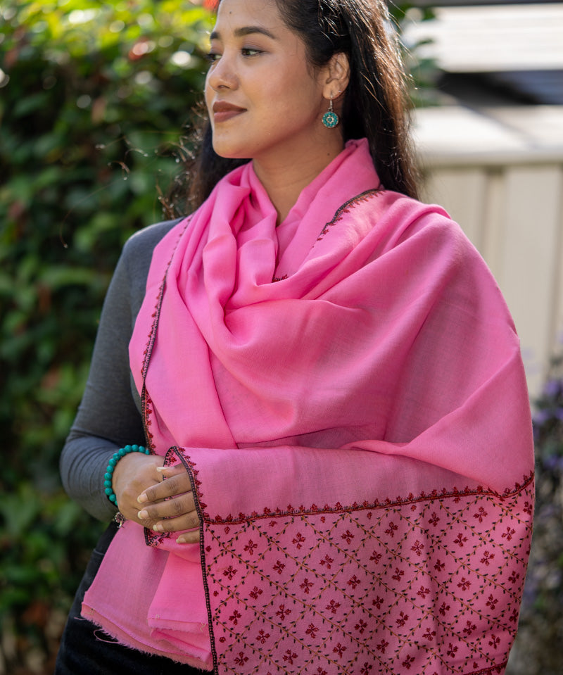 Hand Embroidered Pashmina Shawl for uplifting your fashion wear.