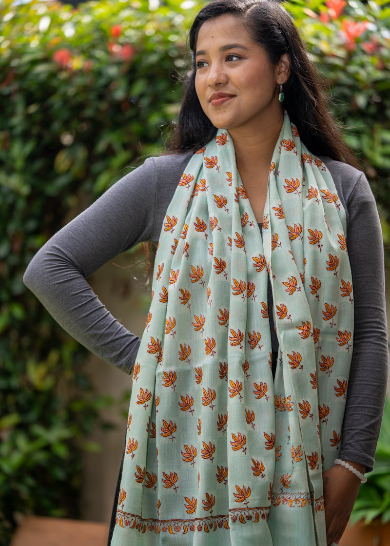 Embroidered Pashmina Shawl - Handwoven Shawl 