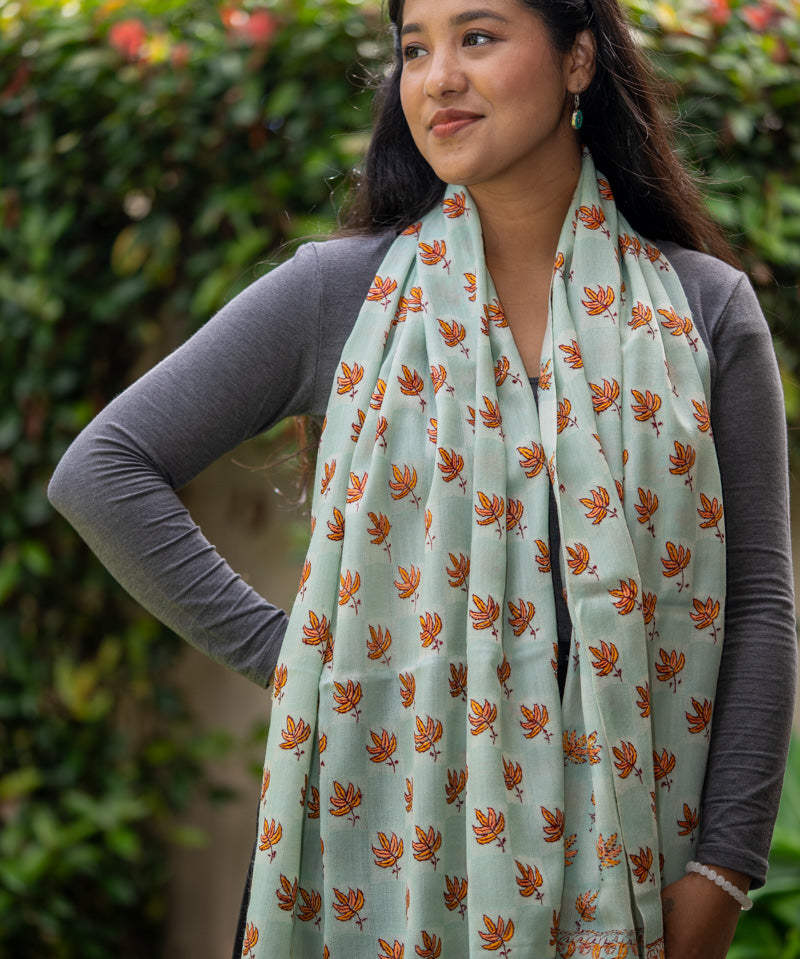 Embroidered Pashmina Shawl - Handwoven Shawl 
