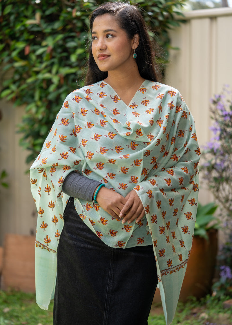 Embroidered Pashmina Shawl - Handwoven Shawl 