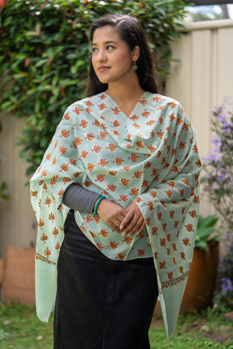 Embroidered Pashmina Shawl - Handwoven Shawl 