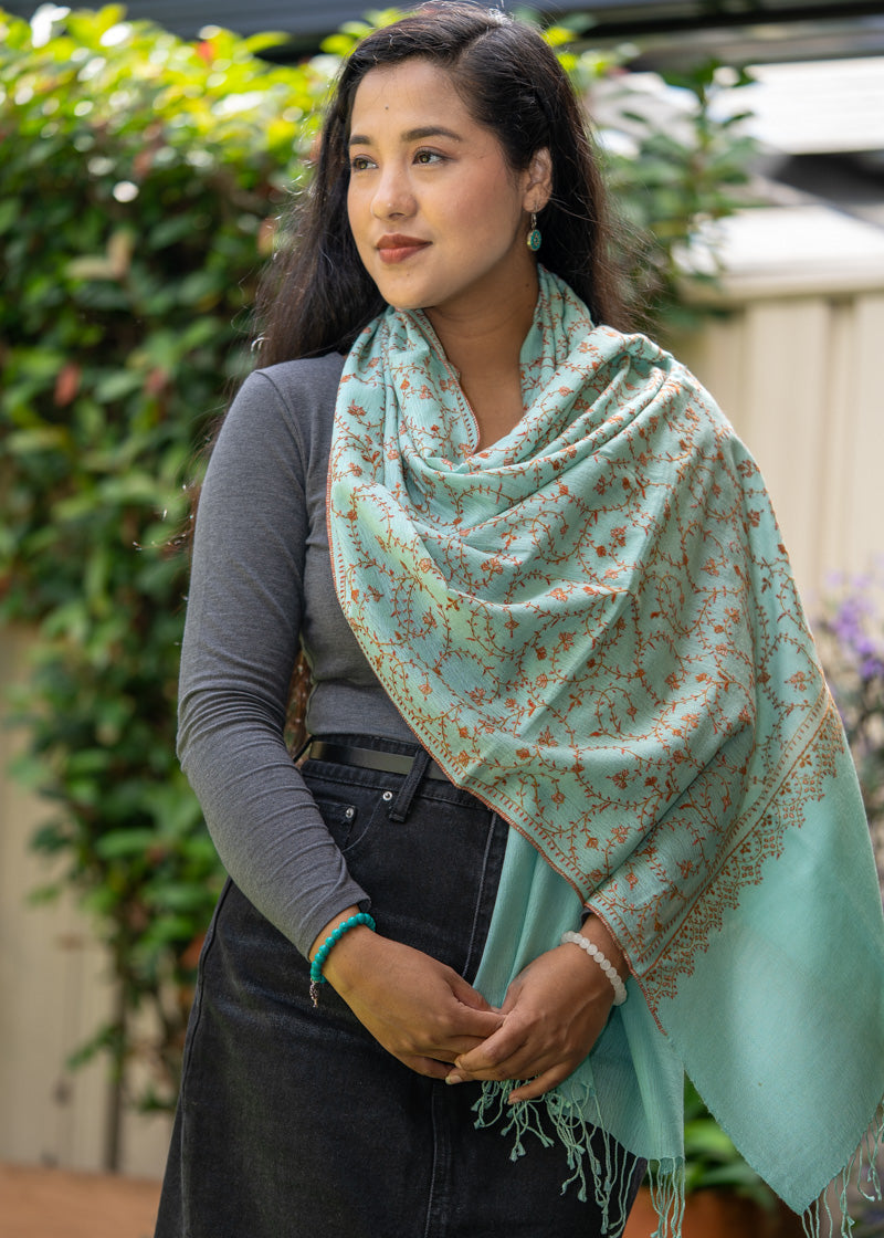 Embroidered Pashmina Shawl - Himalayas Shop