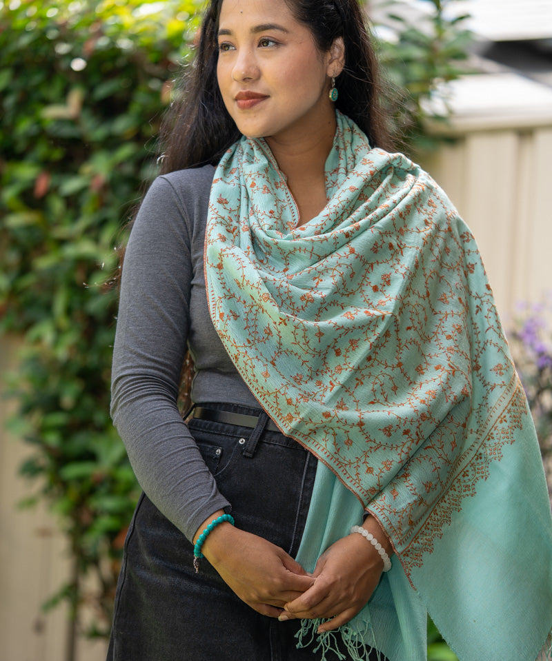 Embroidered Pashmina Shawl - Himalayas Shop