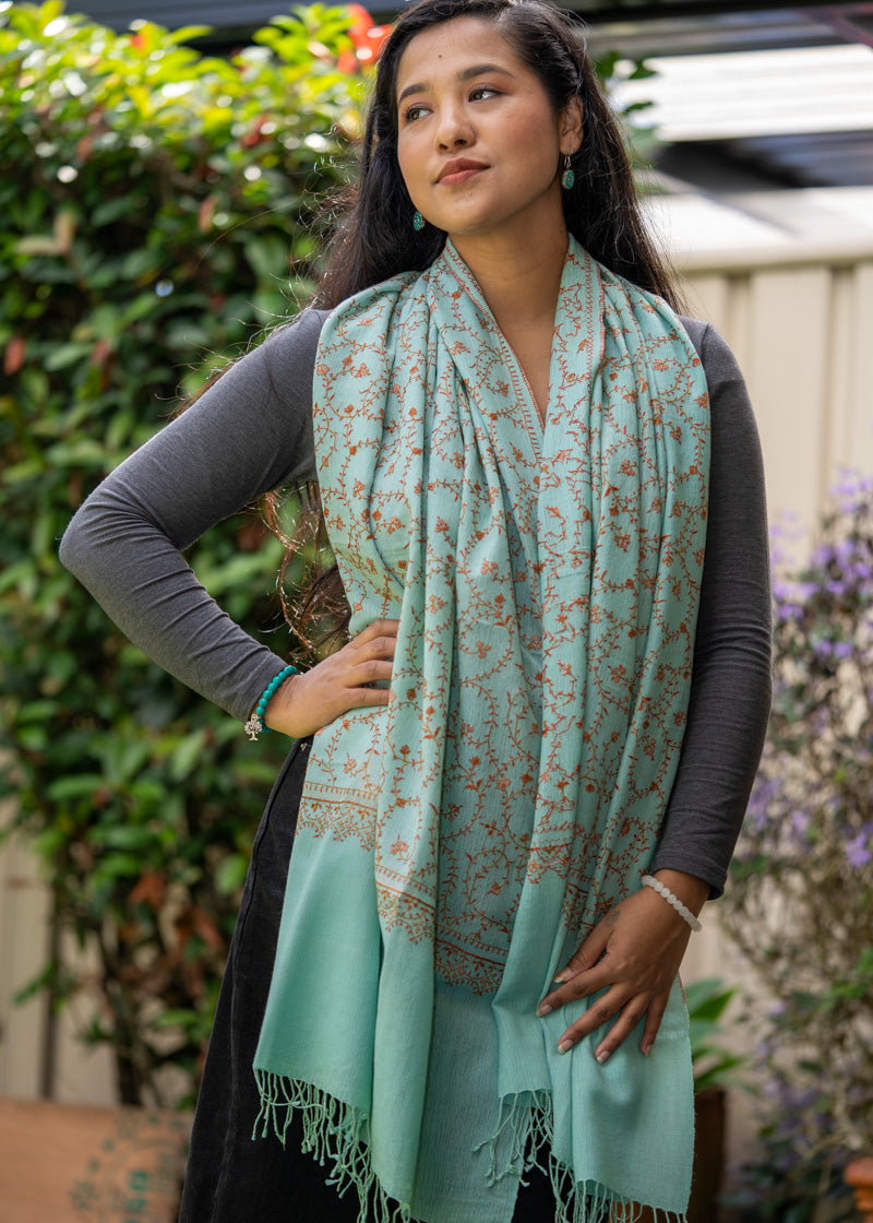 Embroidered Pashmina Shawl - Himalayas Shop