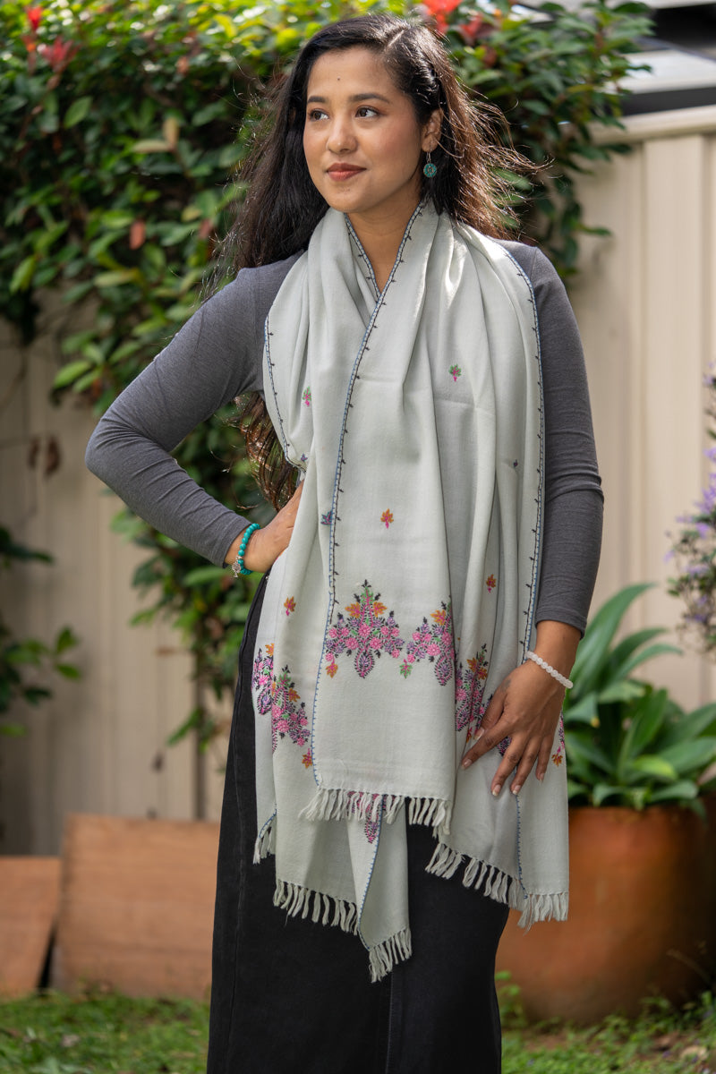 Light Embroidered Pashmina Shawl for every day look