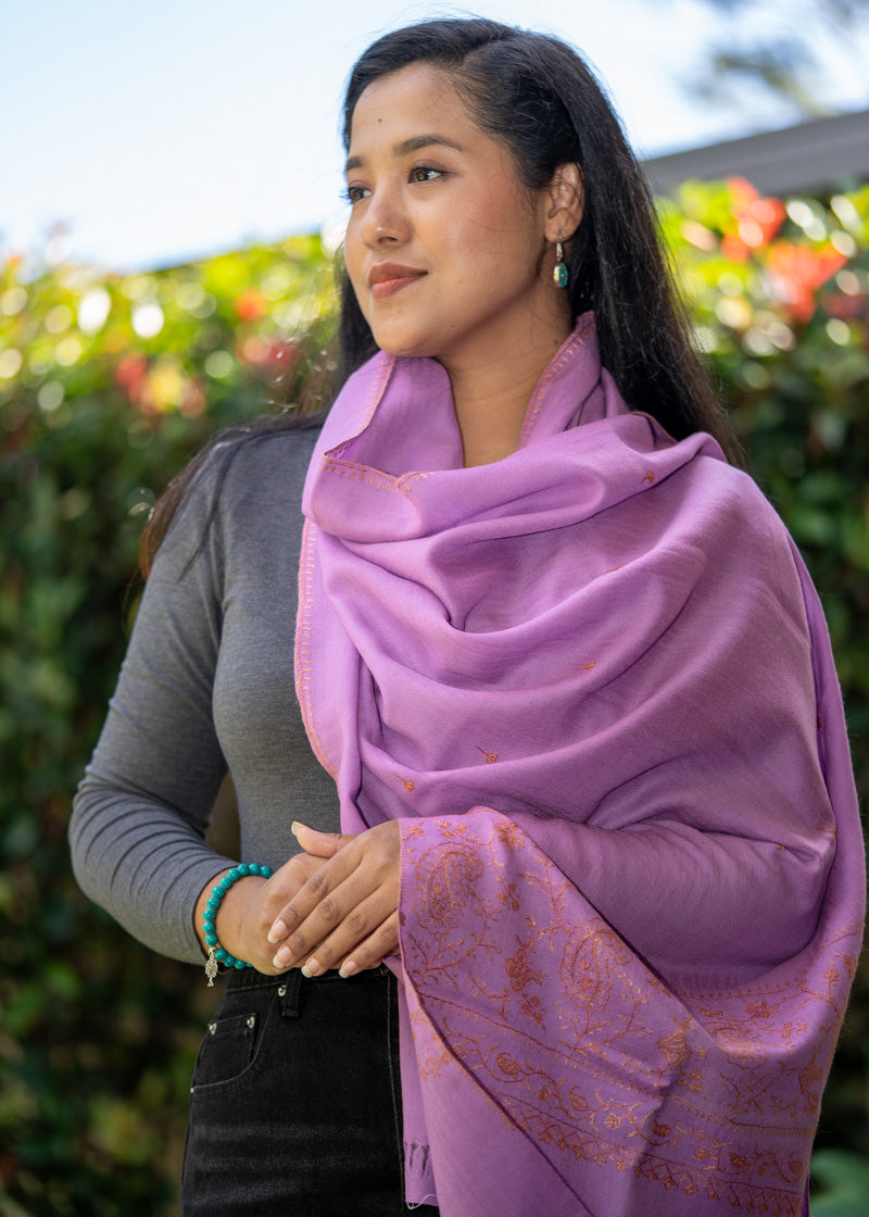 Embroidered Pashmina Shawl - Handwoven shawl