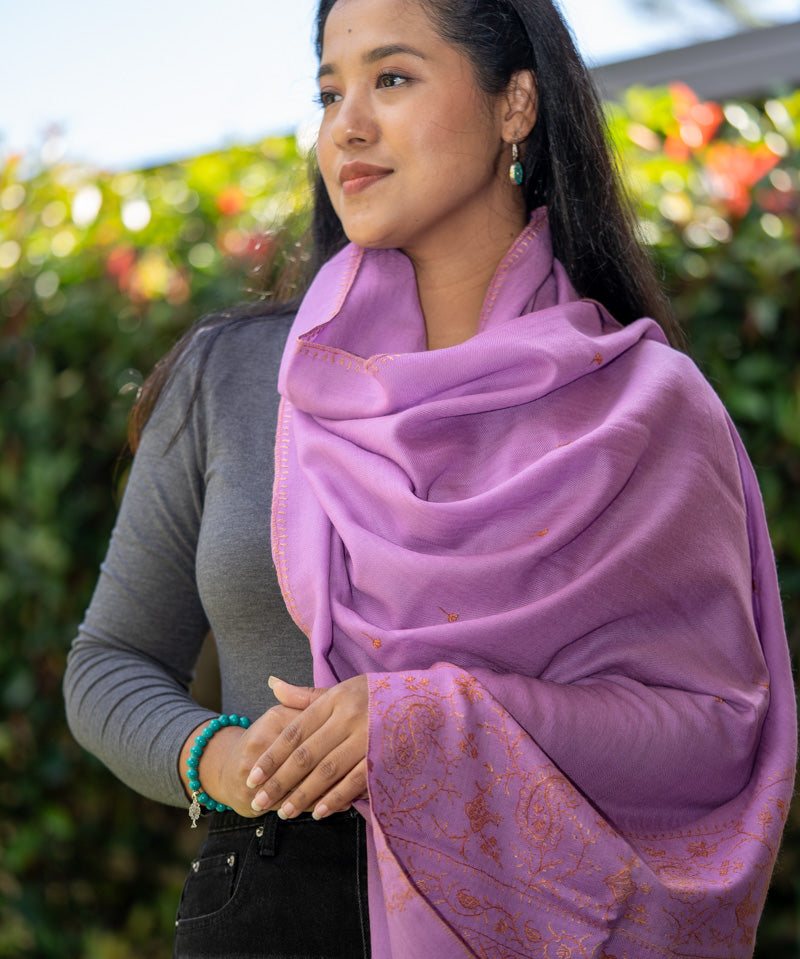 Embroidered Pashmina Shawl - Handwoven shawl