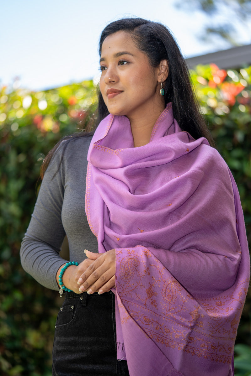 Embroidered Pashmina Shawl - Handwoven shawl