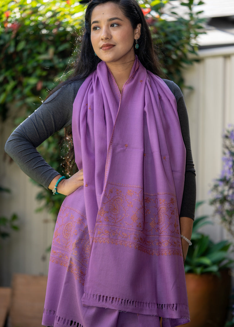Embroidered Pashmina Shawl - Handwoven shawl