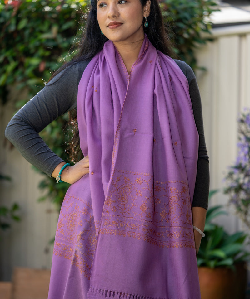 Embroidered Pashmina Shawl - Handwoven shawl