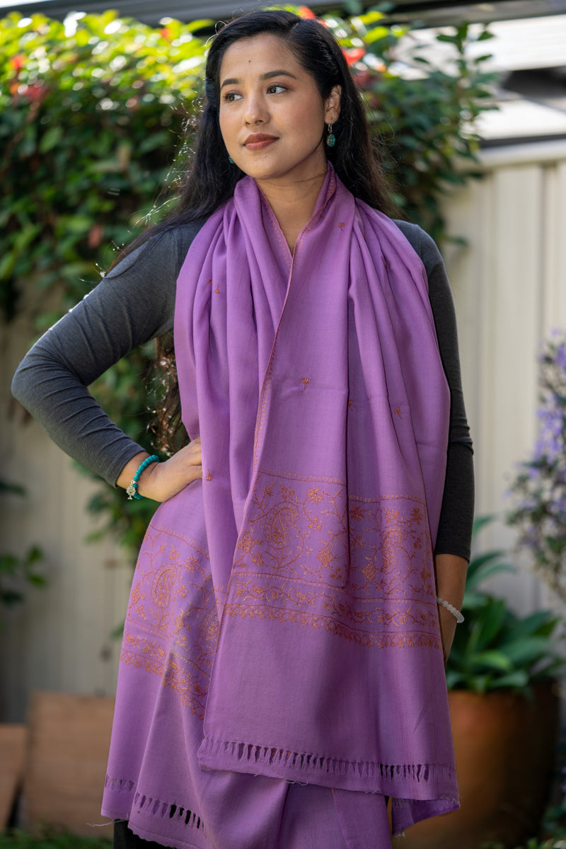 Embroidered Pashmina Shawl - Handwoven shawl