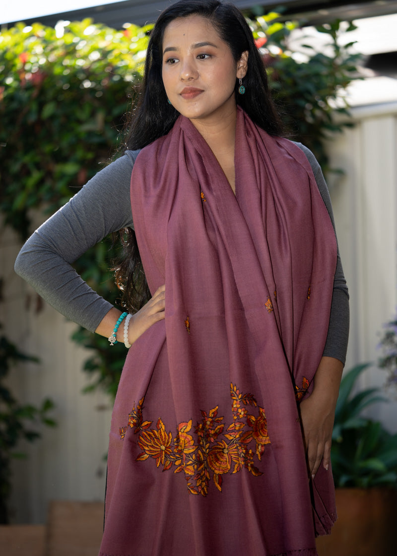 Embroidered Pashmina Shawl - Himalayas Shop