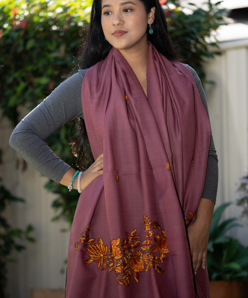 Embroidered Pashmina Shawl - Himalayas Shop