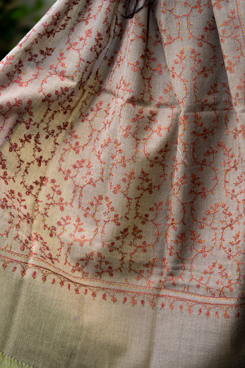 Embroidered Pashmina Shawl - Handwoven Cashmere Shawl