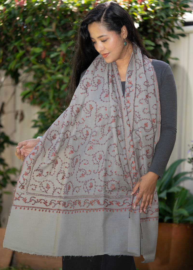Light Embroidered Pashmina Shawl - Himalayas Shop