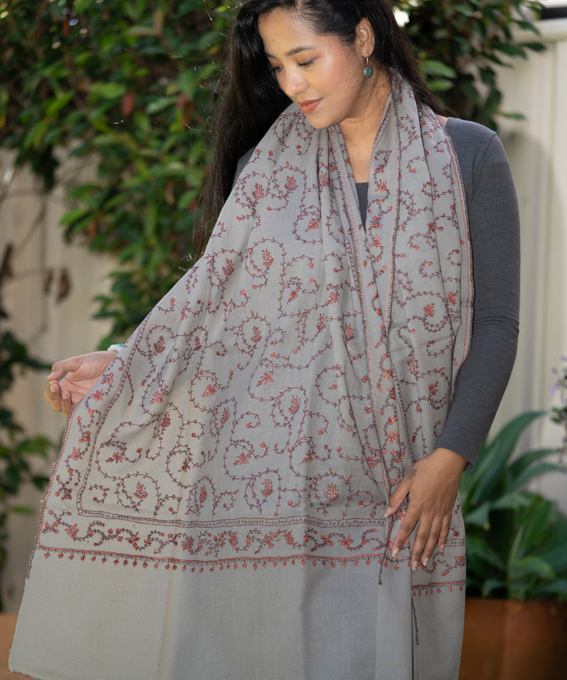 Light Embroidered Pashmina Shawl - Himalayas Shop