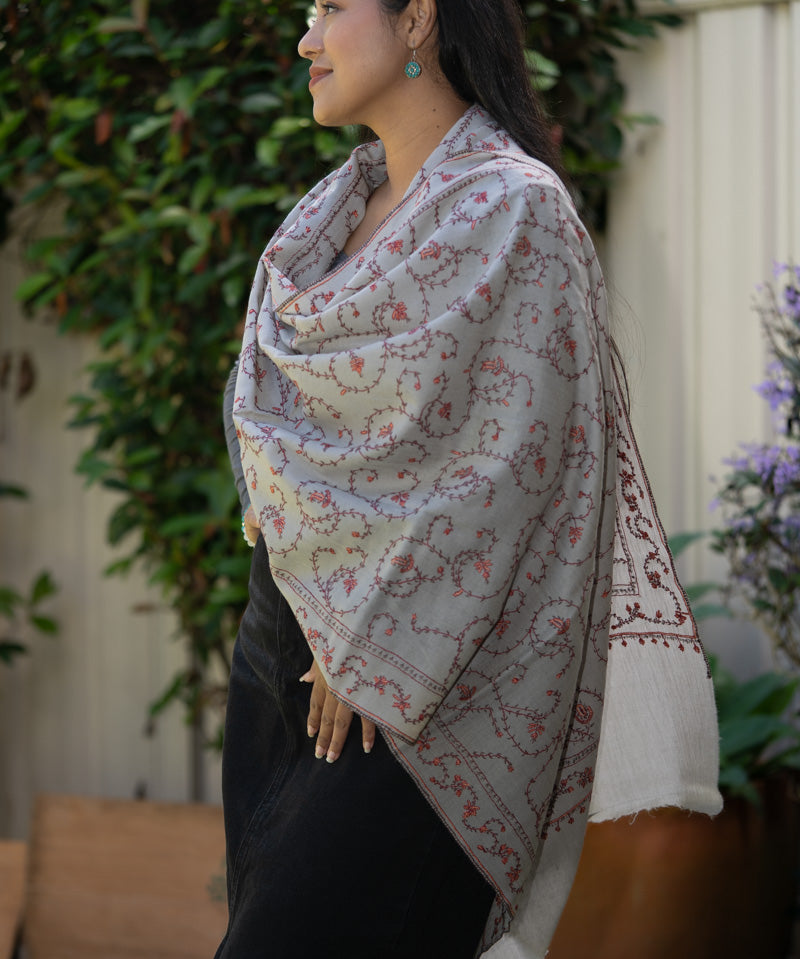 Light Embroidered Pashmina Shawl - Himalayas Shop