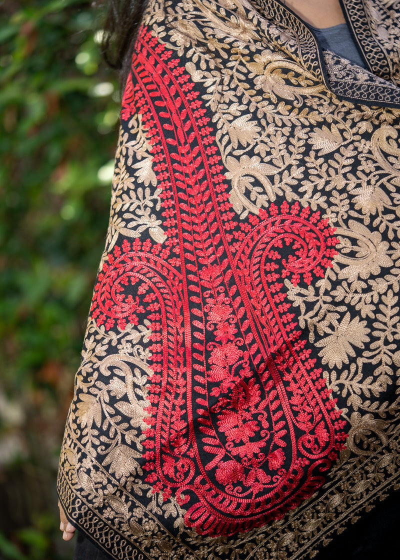 Heavy Embroidered Pashmina Shawl - Himalayas Shop