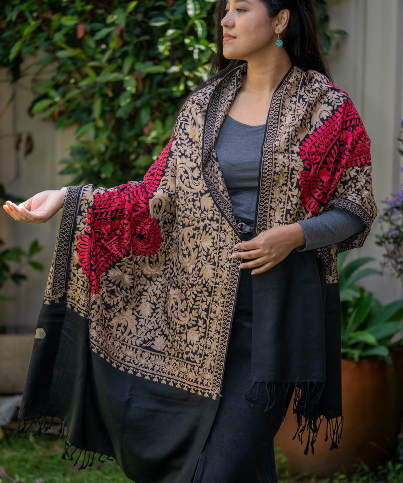 Heavy Embroidered Pashmina Shawl