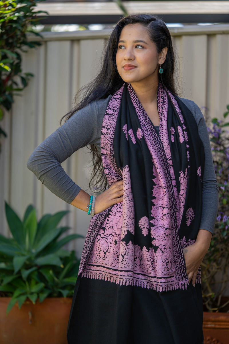 Heavy Embroidered Pashmina Shawl for every day wear.