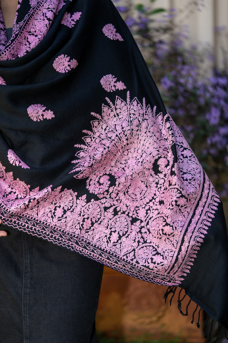 Heavy Embroidered Pashmina Shawl for every day wear.