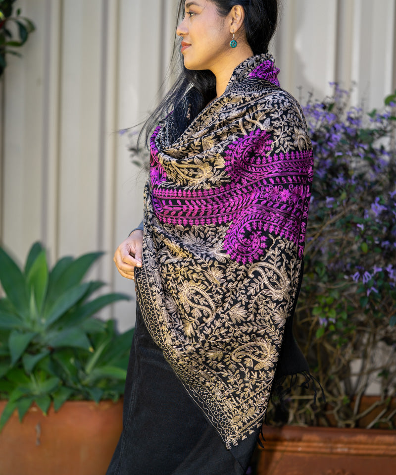 Heavy Embroidered Pashmina Shawl