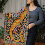 Heavy Embroidered Pashmina Shawl - Handwoven shawl 