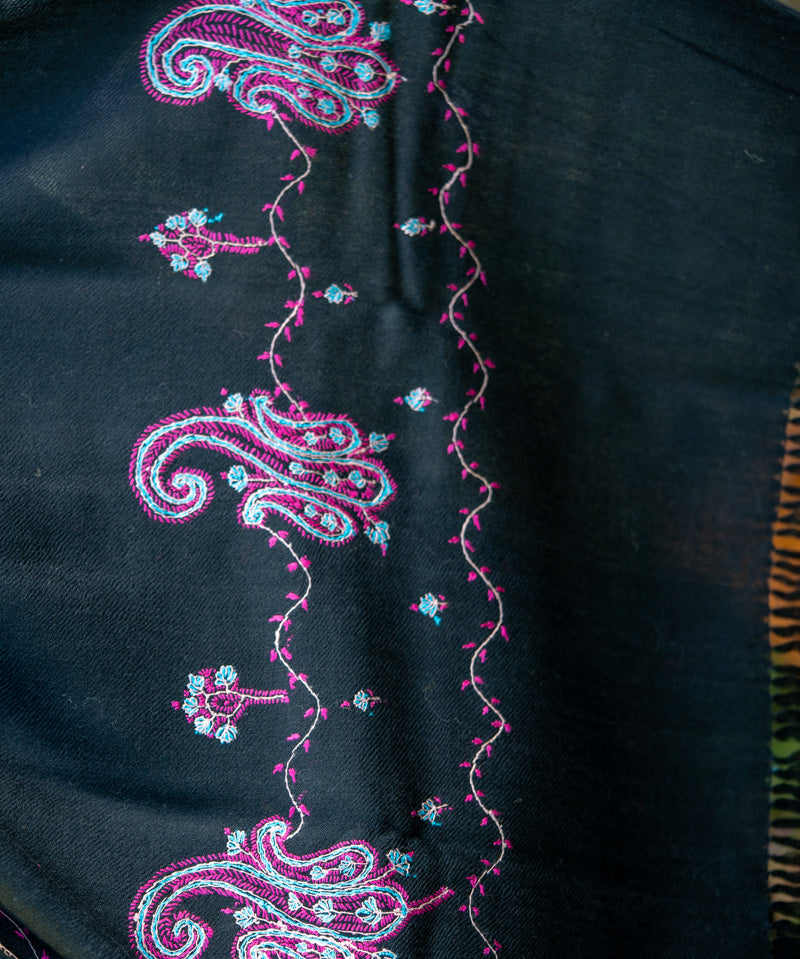 Light Embroidered Pashmina Shawl - handwoven shawl