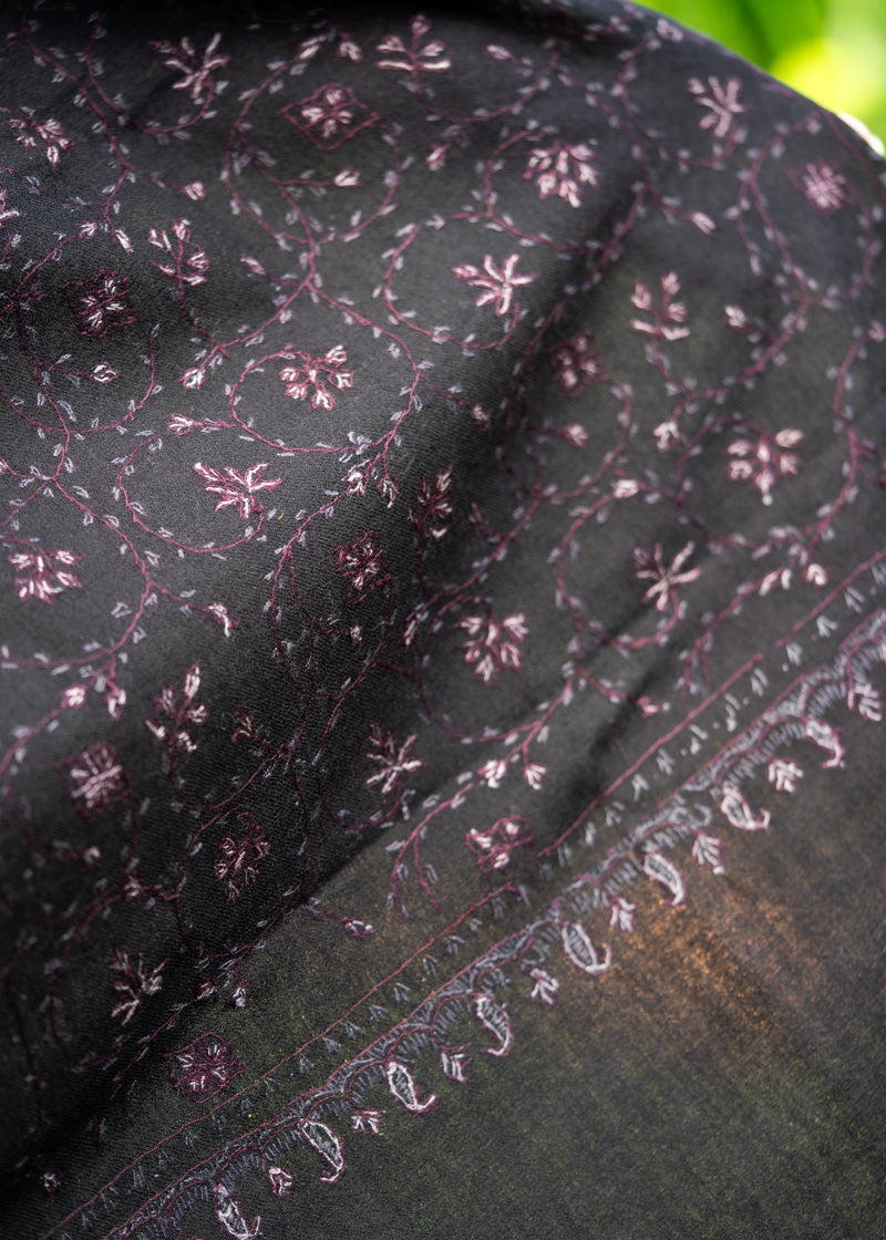 Light Embroidered Pashmina Shawl - Authentic Cashmere Shawl