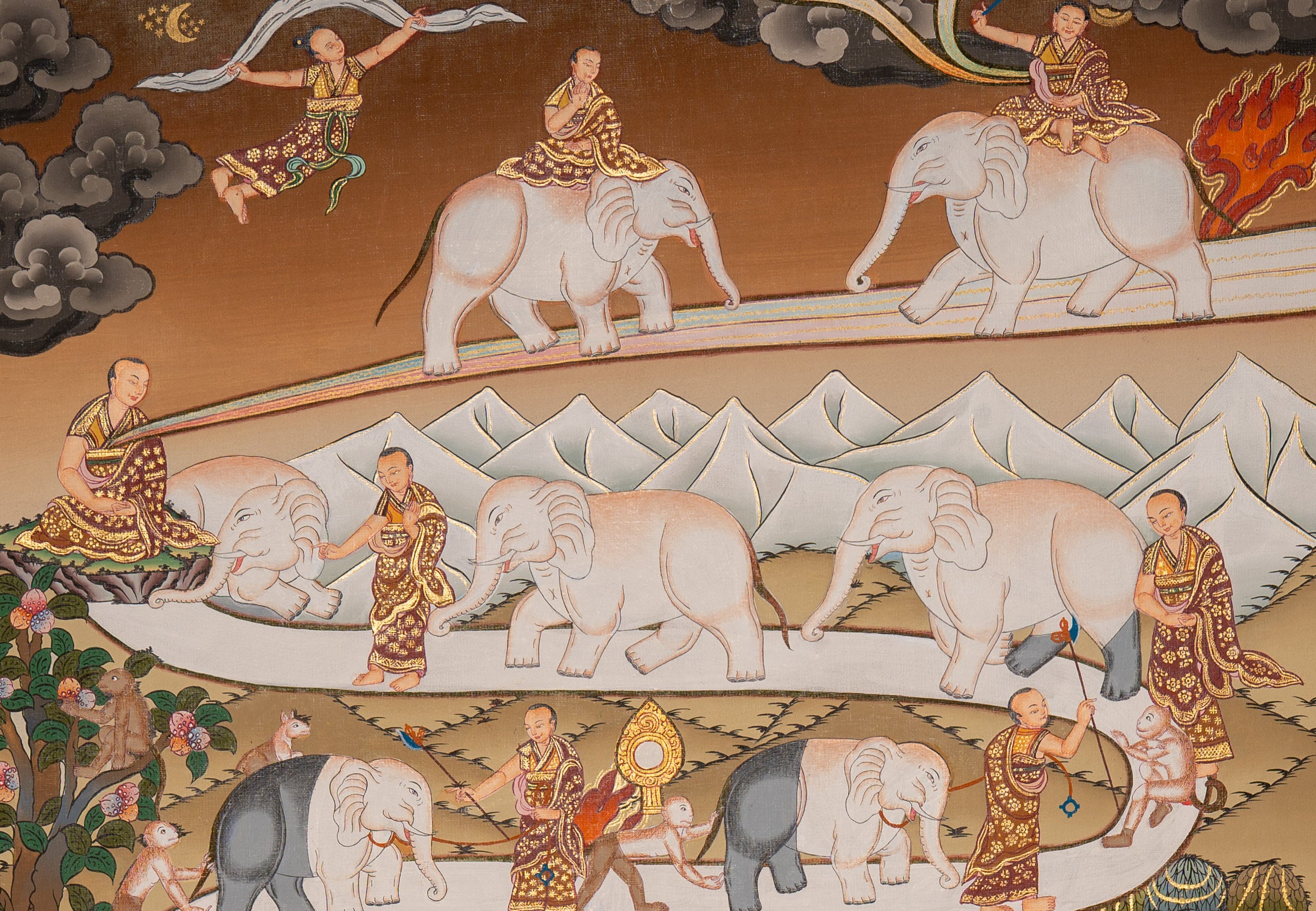 Path to Enlightenment Thangka - Handpainted Art