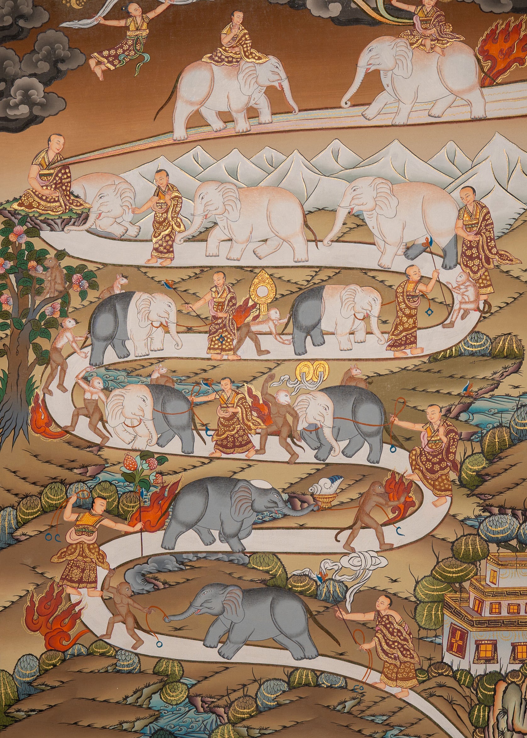 Path to Enlightenment Thangka - Handpainted Art