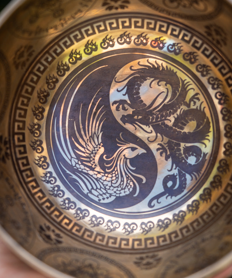 Peaceful Singing Bowl with carving design