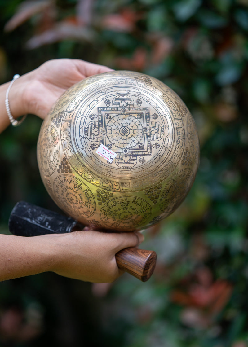 Peaceful Singing Bowl with carving design