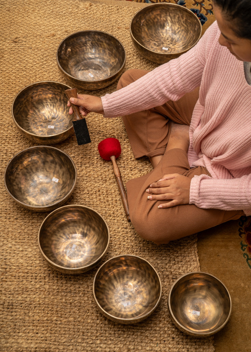  Full Moon Set of 7 Singing Bowls - Tibetan Sound Healing Bowl 