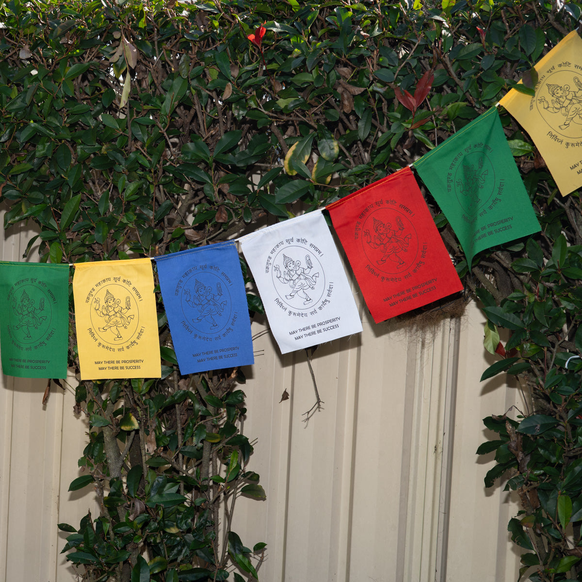 Auspicious wall hanging prayer flag with ganesh