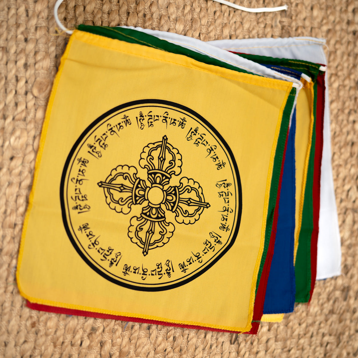Double Dorje Prayer Flag for wall hanging in tibetan style