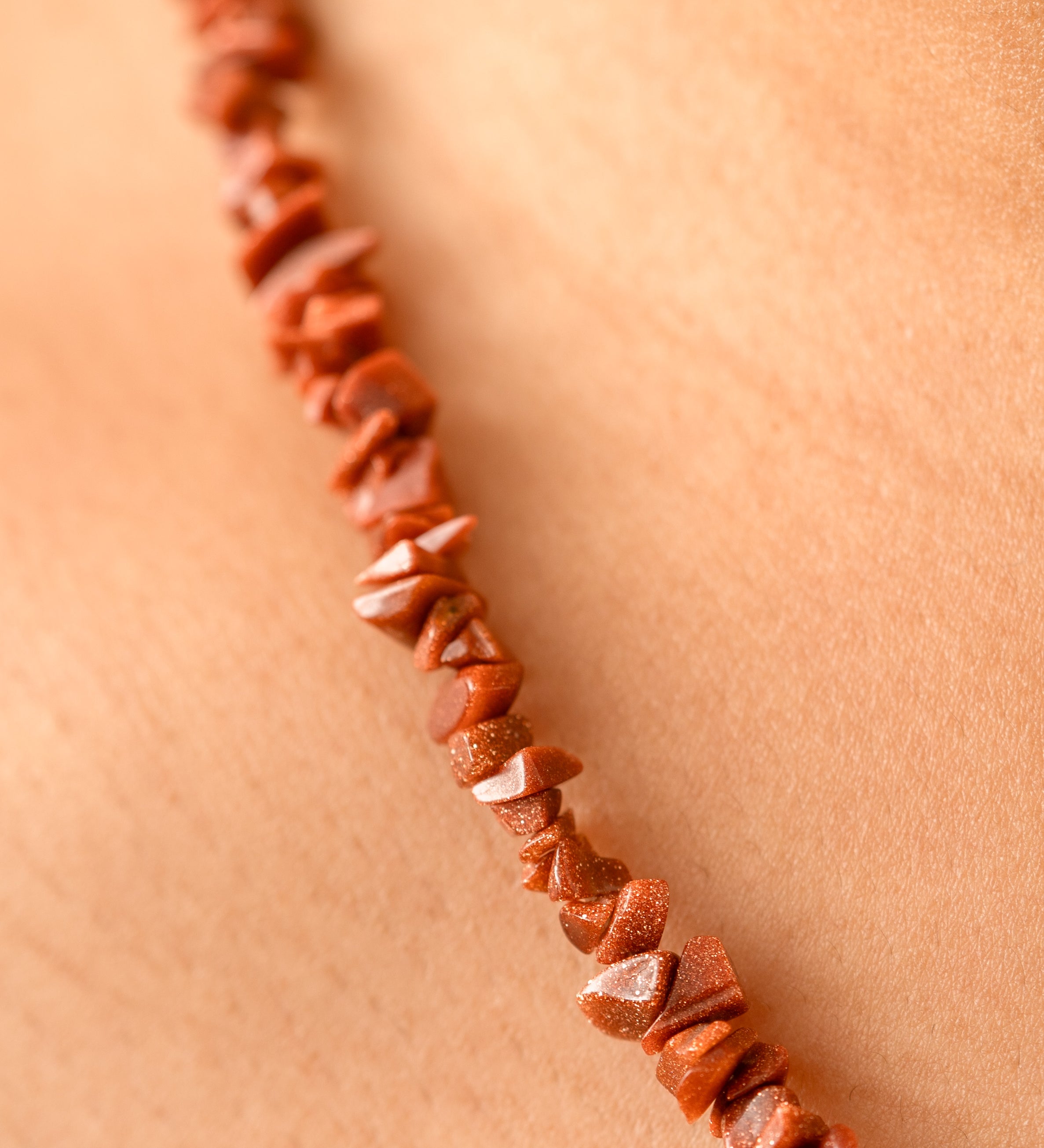Red Jasper crystal chips necklace 