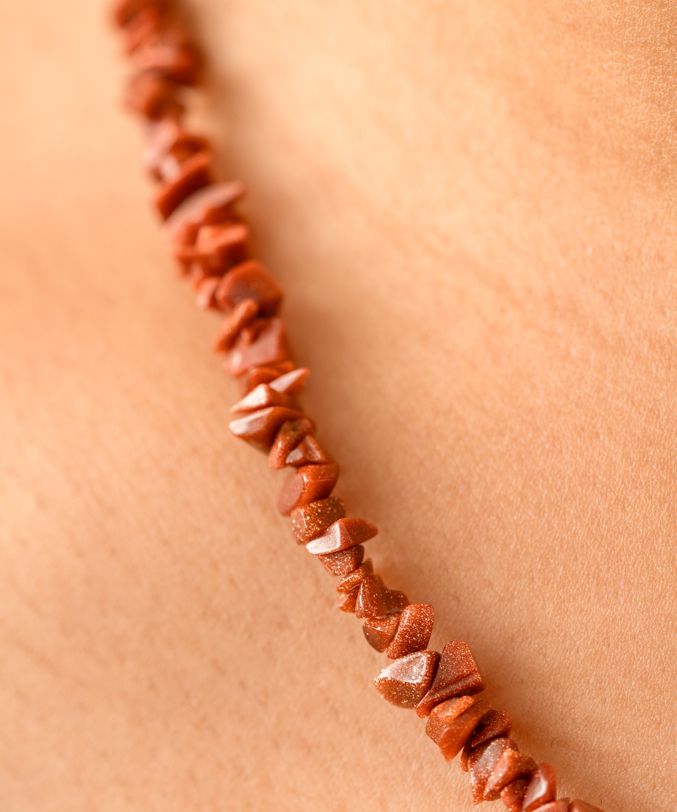 Red Jasper crystal chips necklace 